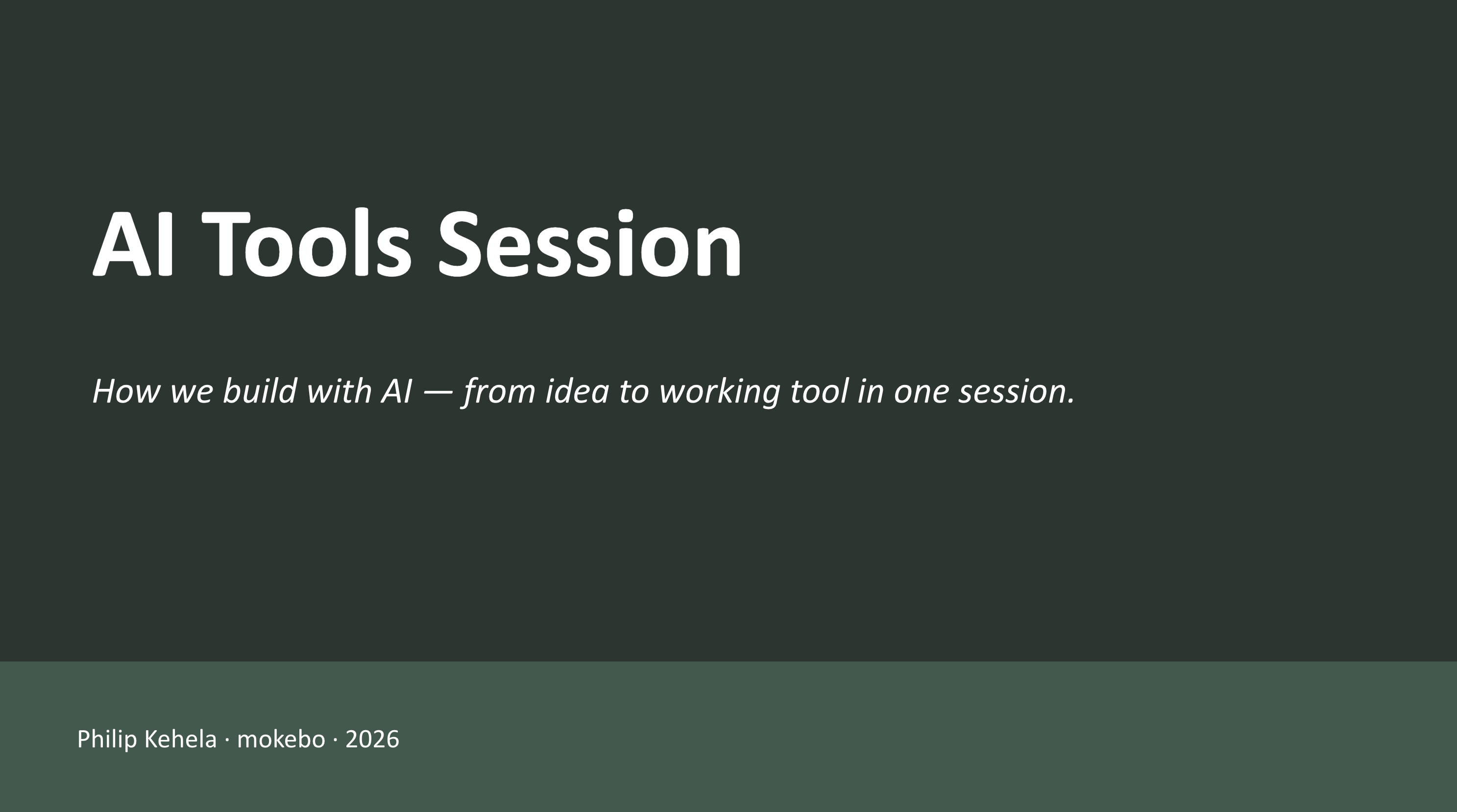 AI Tools Session